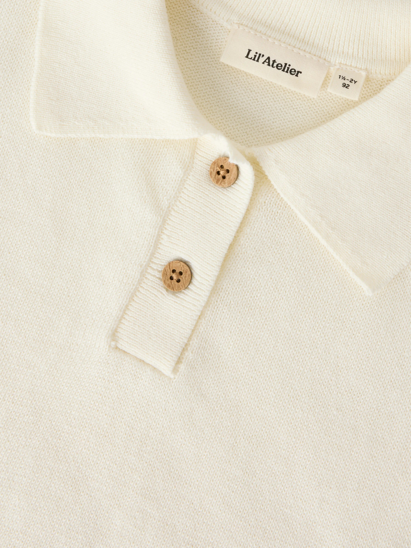NMMHITOS LOOSE SS POLO KNIT LIL Coconut Milk - 4