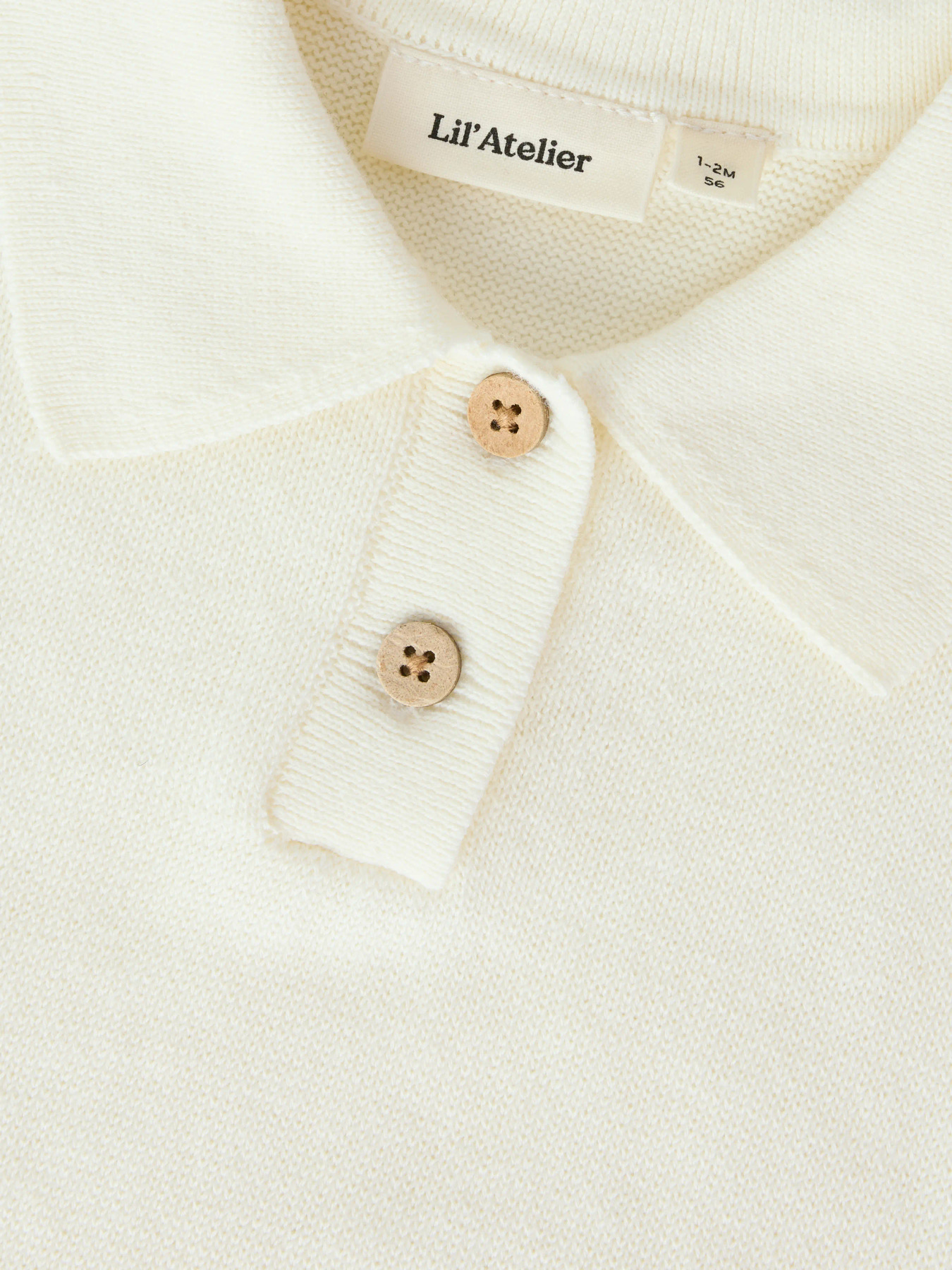 NBMHITOS LOOSE SS POLO KNIT LIL Coconut Milk - 4