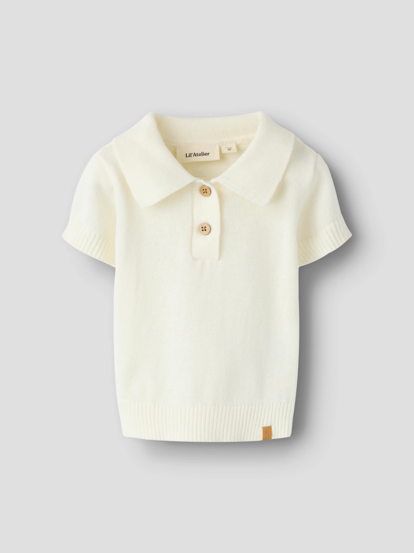 NBMHITOS LOOSE SS POLO KNIT LIL Coconut Milk - 2