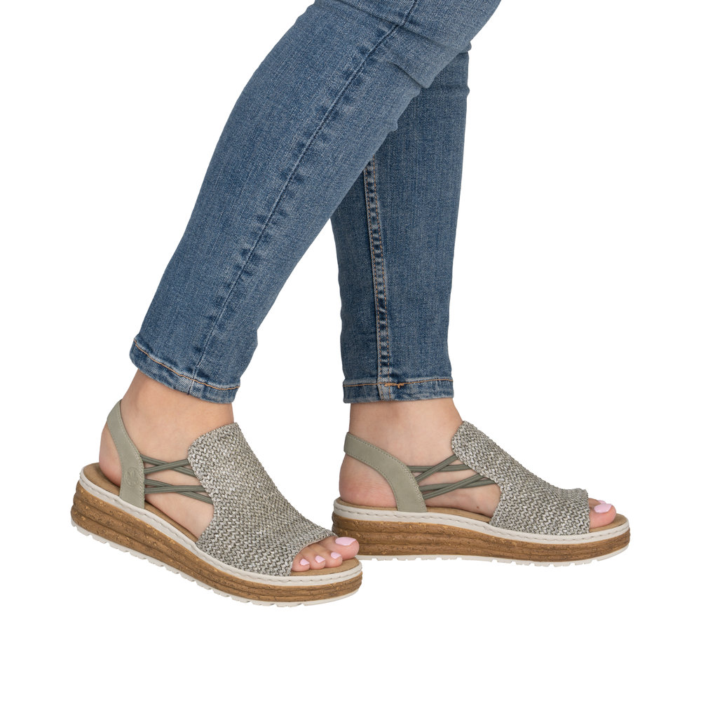 Rieker Damsandal textil - 10