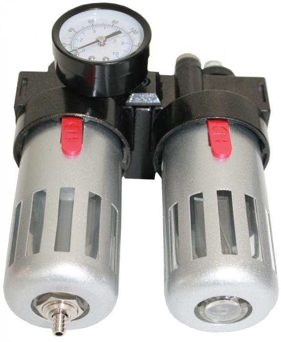 TRYCKLUFTSREGULATOR MED VATTENAVSKILJARE OCH DIMSMÖRJARE 1/4" - 4