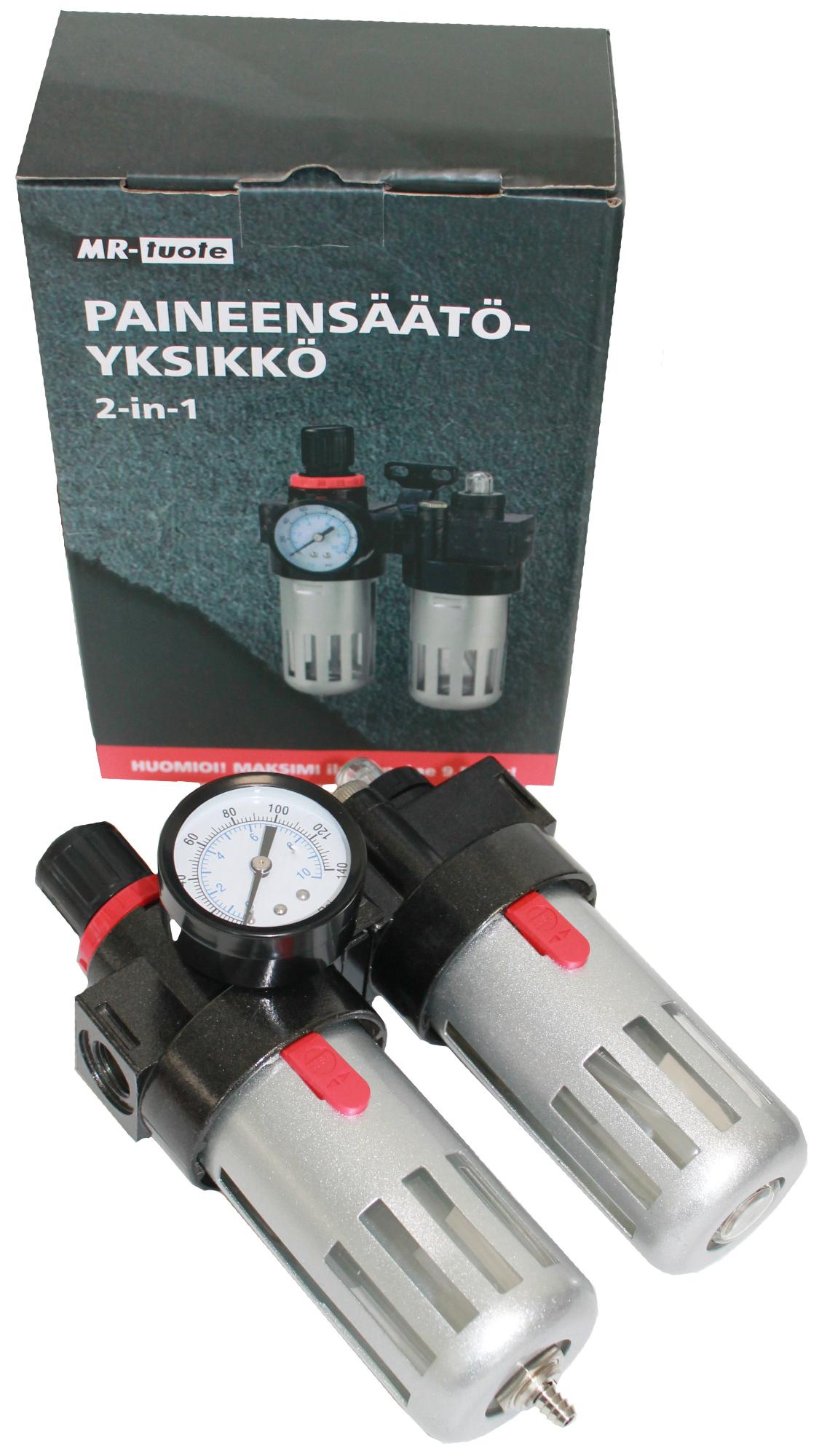 TRYCKLUFTSREGULATOR MED VATTENAVSKILJARE OCH DIMSMÖRJARE 3/8" - 4