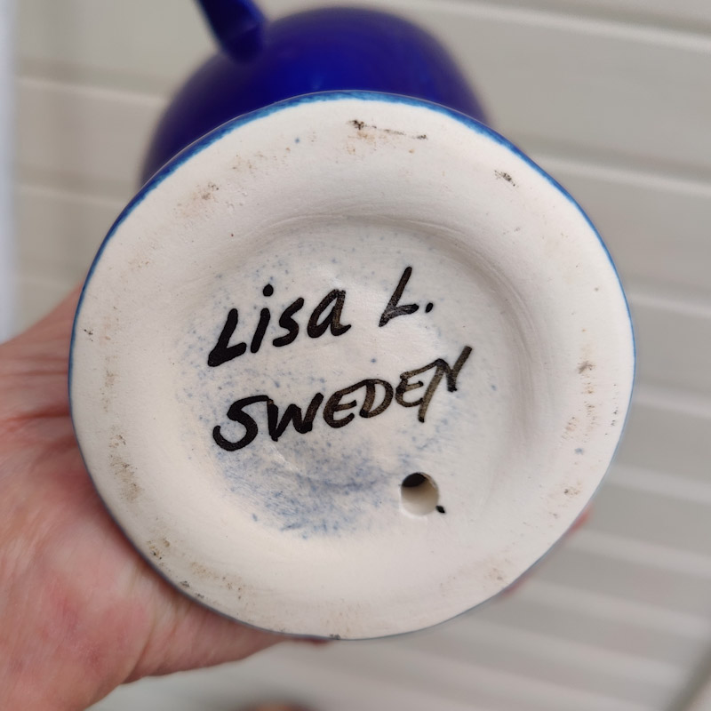 Lisa Larson | Köp Fingal Blå Fågel Guldprickar på Huvud Online