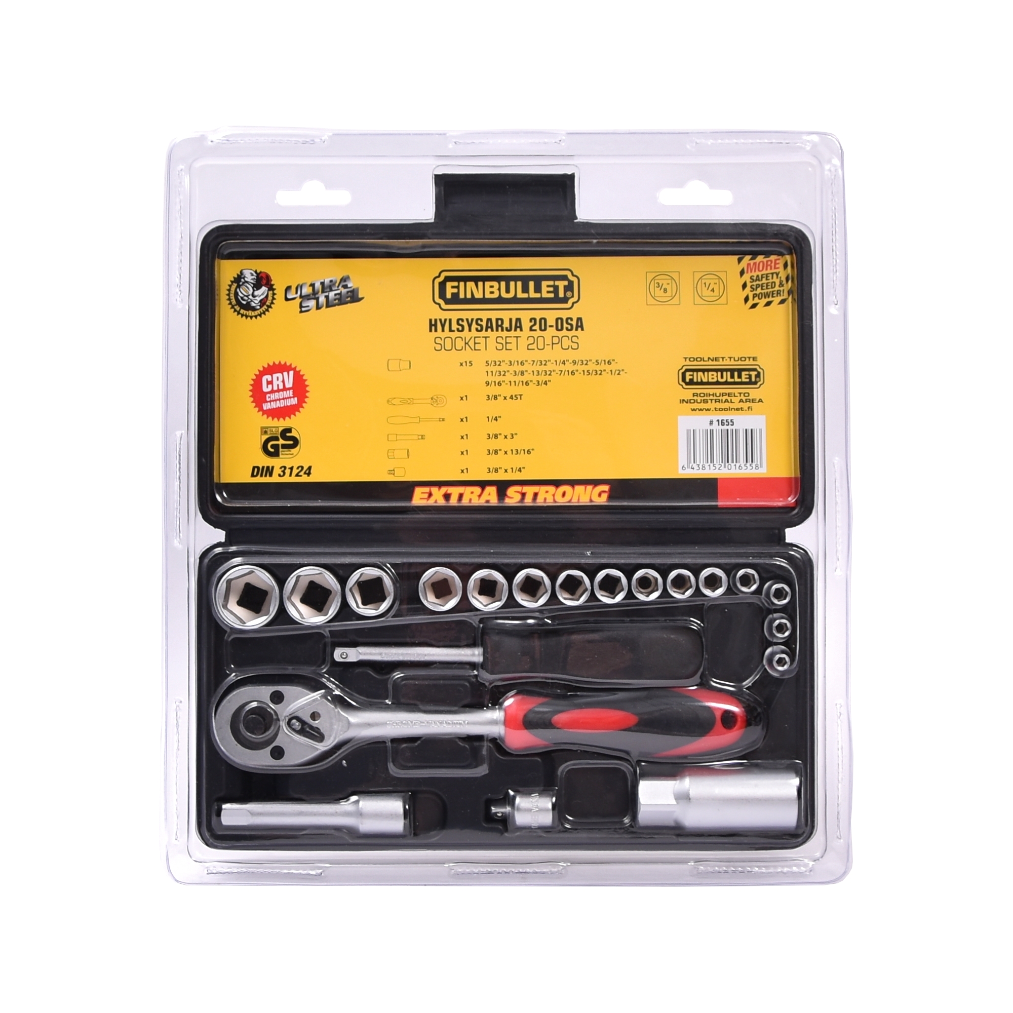 HYLSNYCKELSATS 3/8" 20 DELAR - 2