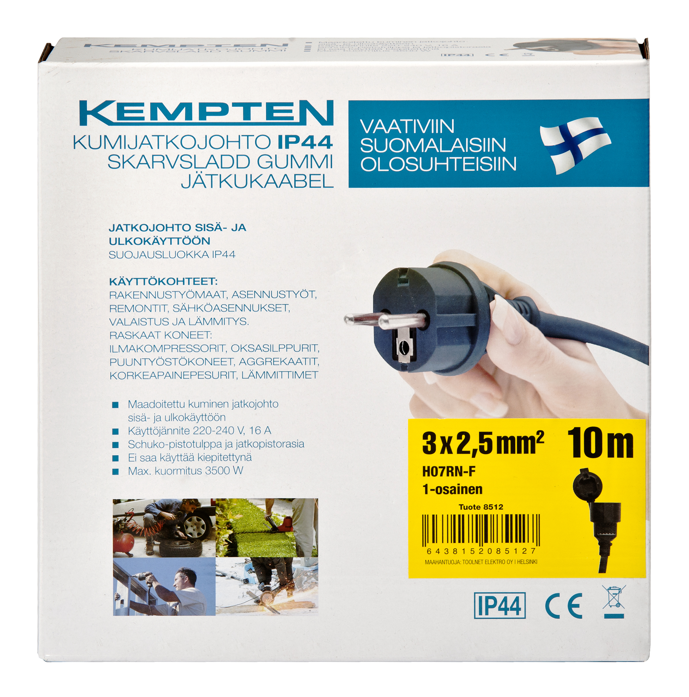 SKARVKABEL 10M IP44  3X2,5 - 2