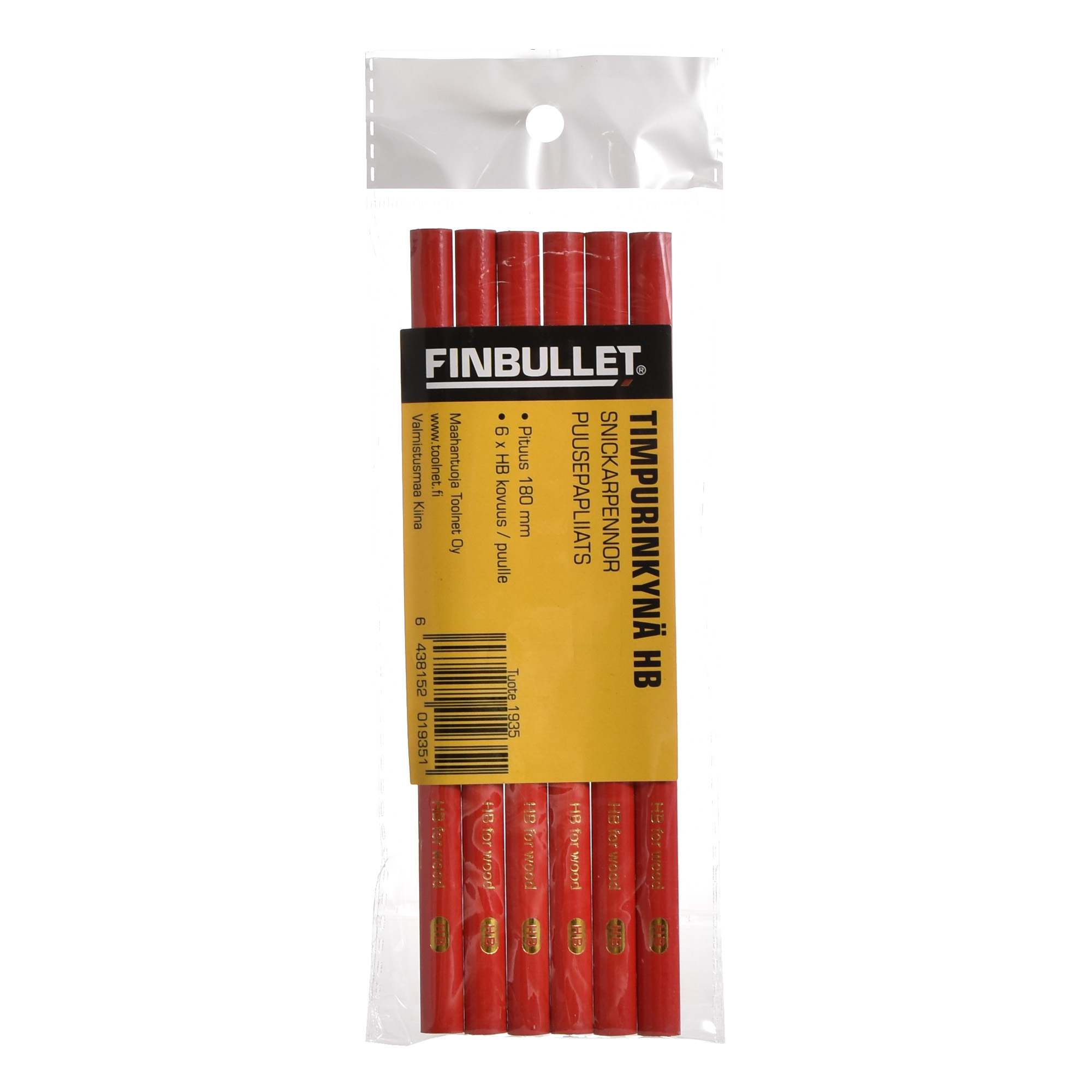 SNICKARPENNA HB 6-PACK 18CM RÖD - 2