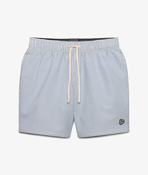Superdry - Seersucker Swimshorts - Rice White/Endless Sky
