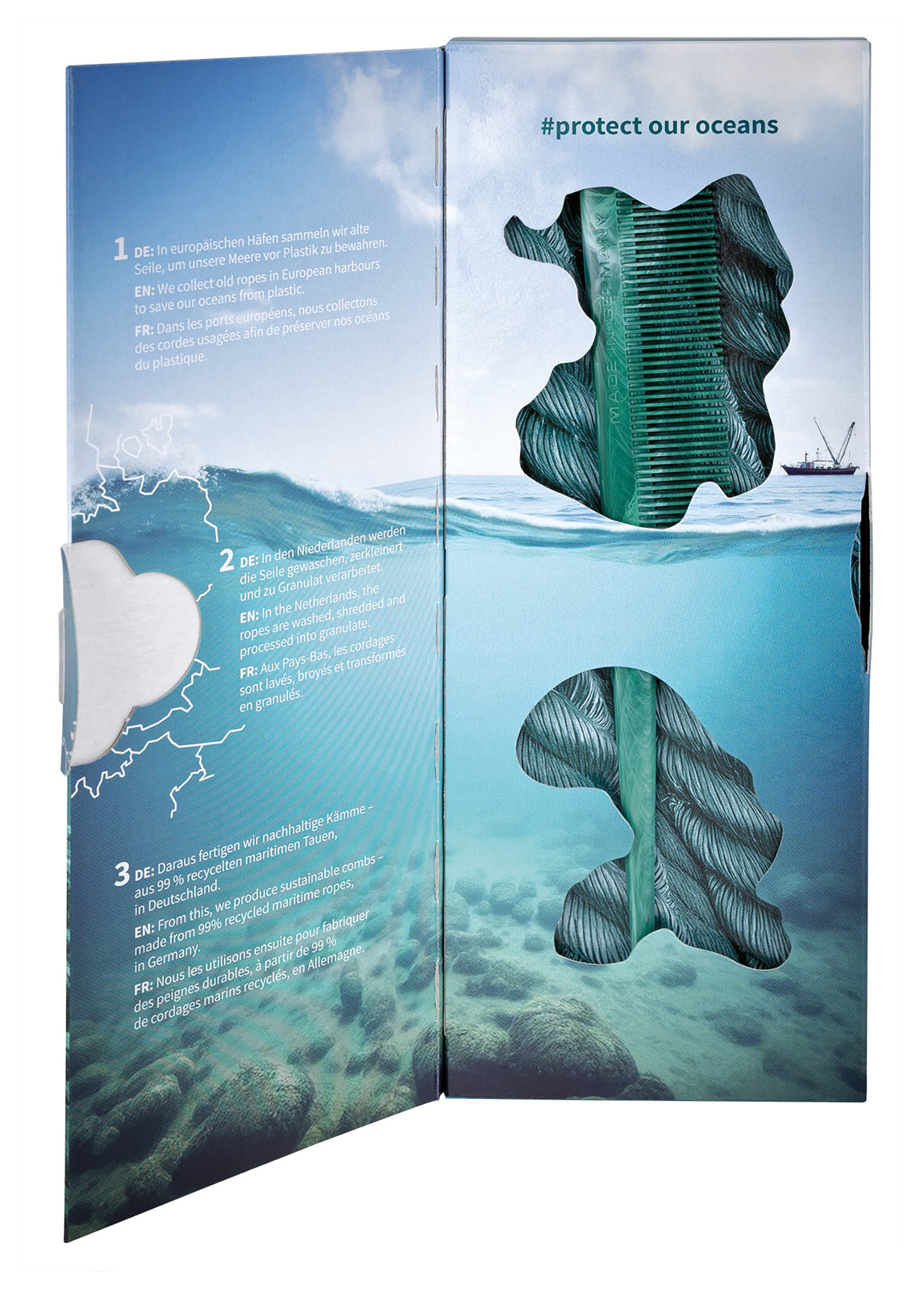 Niyok Tale Comb Recycled Sea Rope - För precision och exakt styling - 3