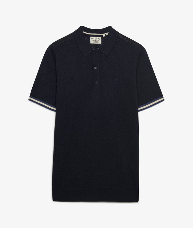 Superdry - Knitted Textured Polo - Navy - 5