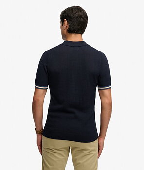 Superdry - Knitted Textured Polo - Navy
