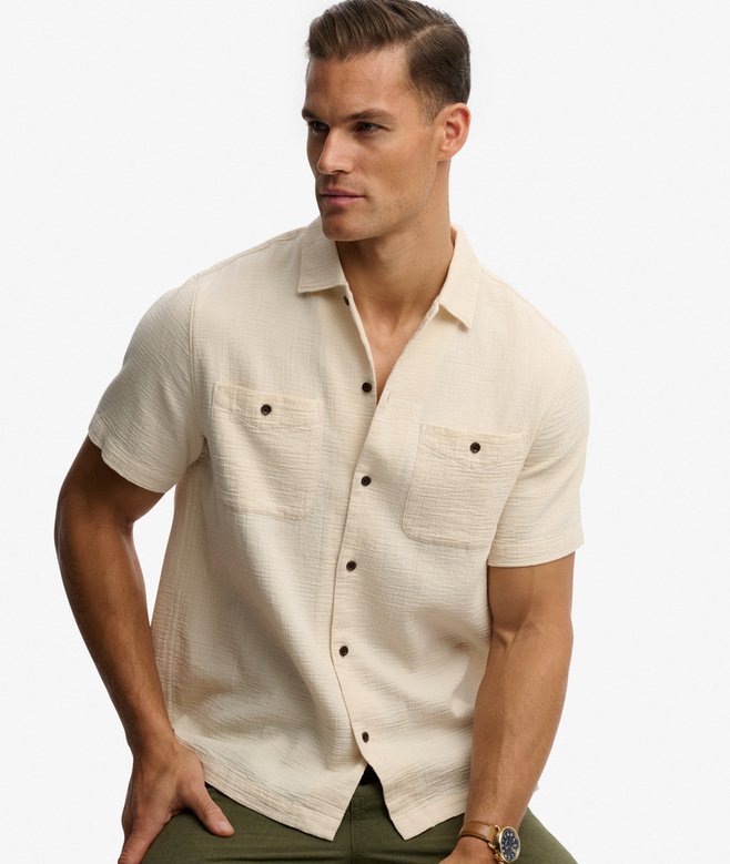 Superdry - Merchant Textured Shirt - Oatmeal Beige - 4