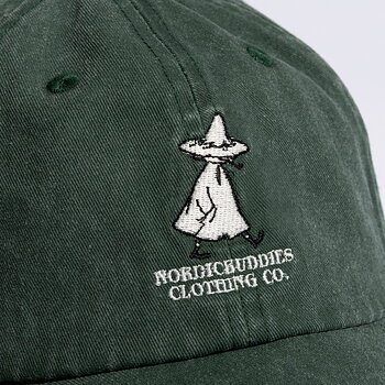 Snusmumriken keps stonewashed denim - Mumin keps med brodyr, vuxen one size
