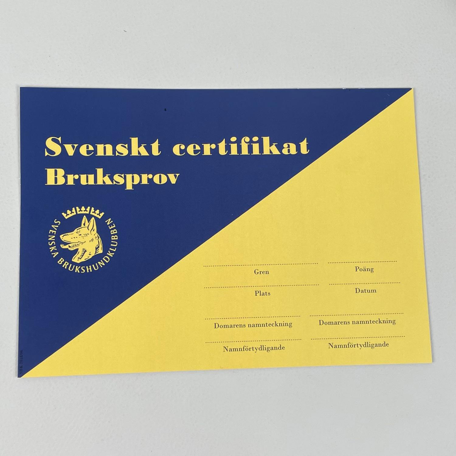 Bruks cert 10-p - endast för brukshundklubbar