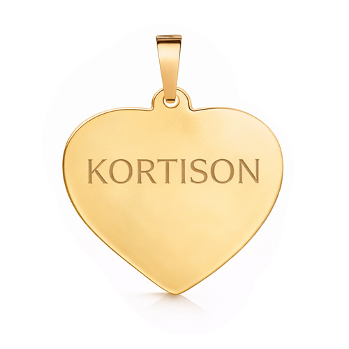 Kortisoni sydän korut suuri 18k kultaa