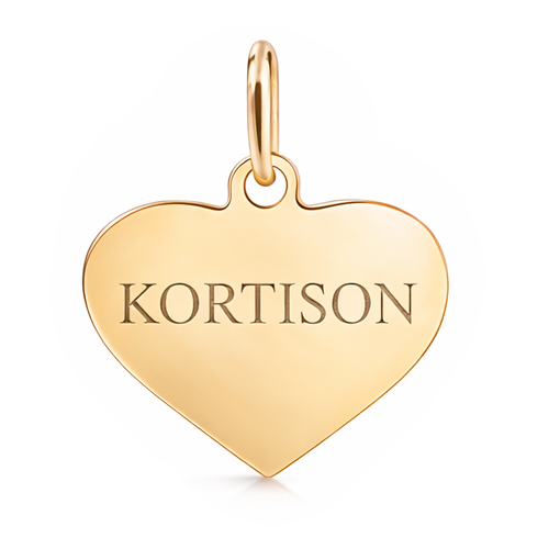 Kortisoni sydän korut pieni kulta 18k