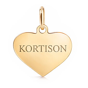 Kortisoni sydän korut pieni kulta 18k