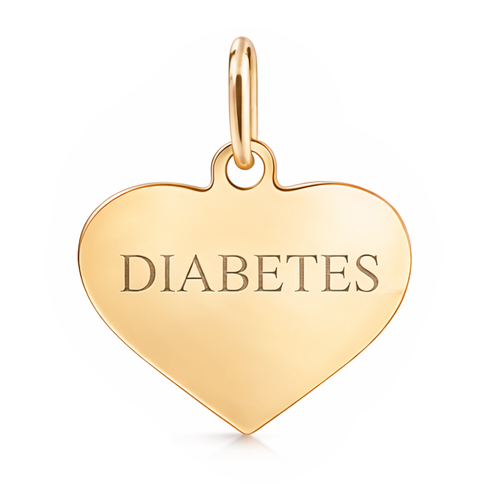 Diabetes sydän korut pieni kulta 18k