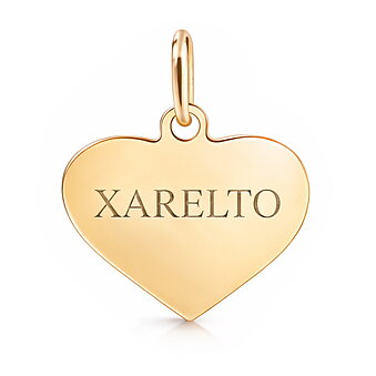 Xarelto hjerte-smykke lille guld 18k