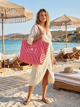 Beach bag red/pink