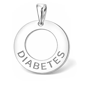 Diabeetikon korut Sormus riipus Sterling hopea