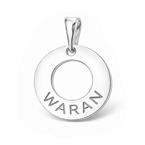 Waran korut Sormus riipus 18mm Aitoa hopeaa