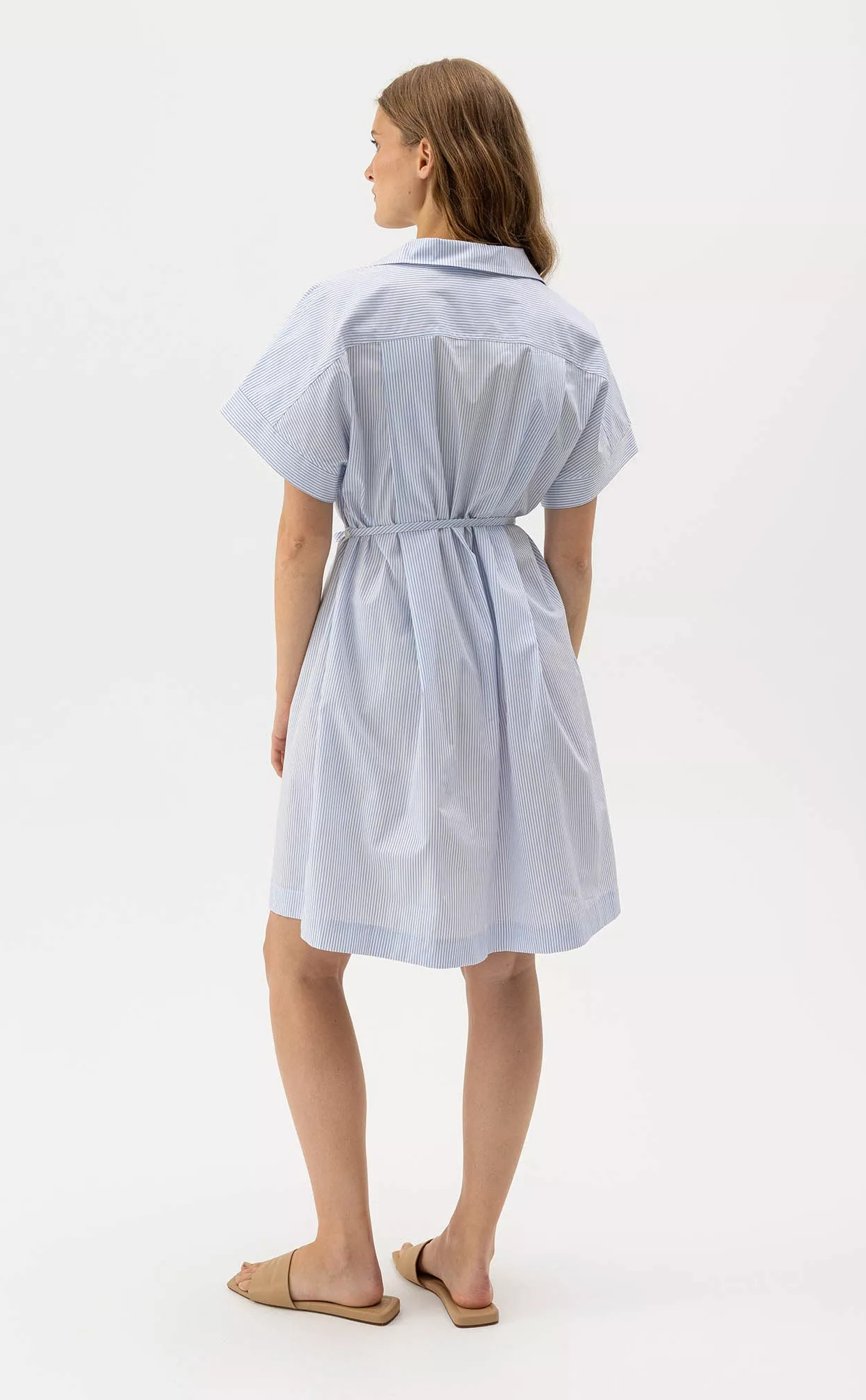Marie Tunic Dress - White/Light Blue - Holebrook