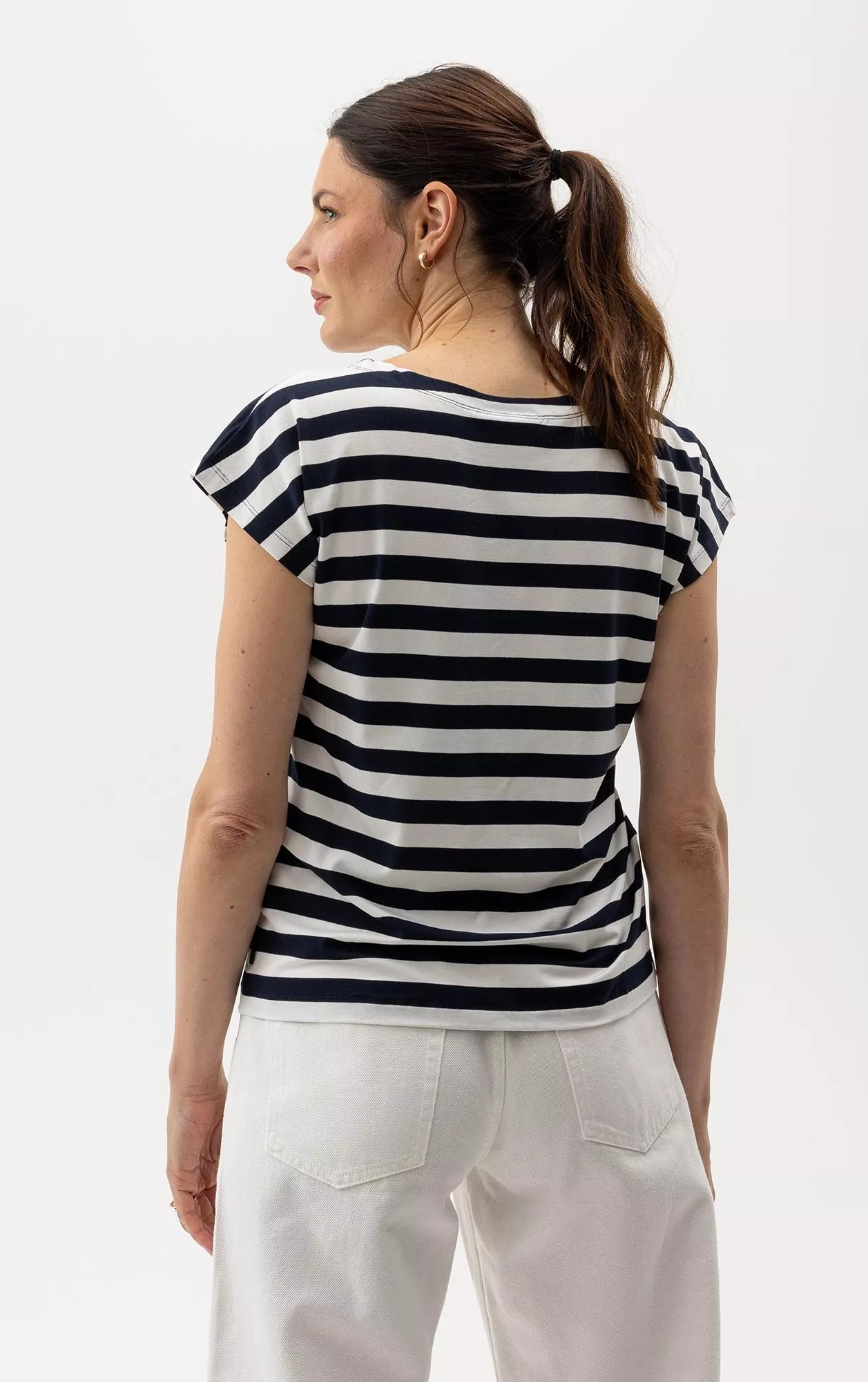 Ellen Capsleeve - Navy / Offwhite - Holebrook