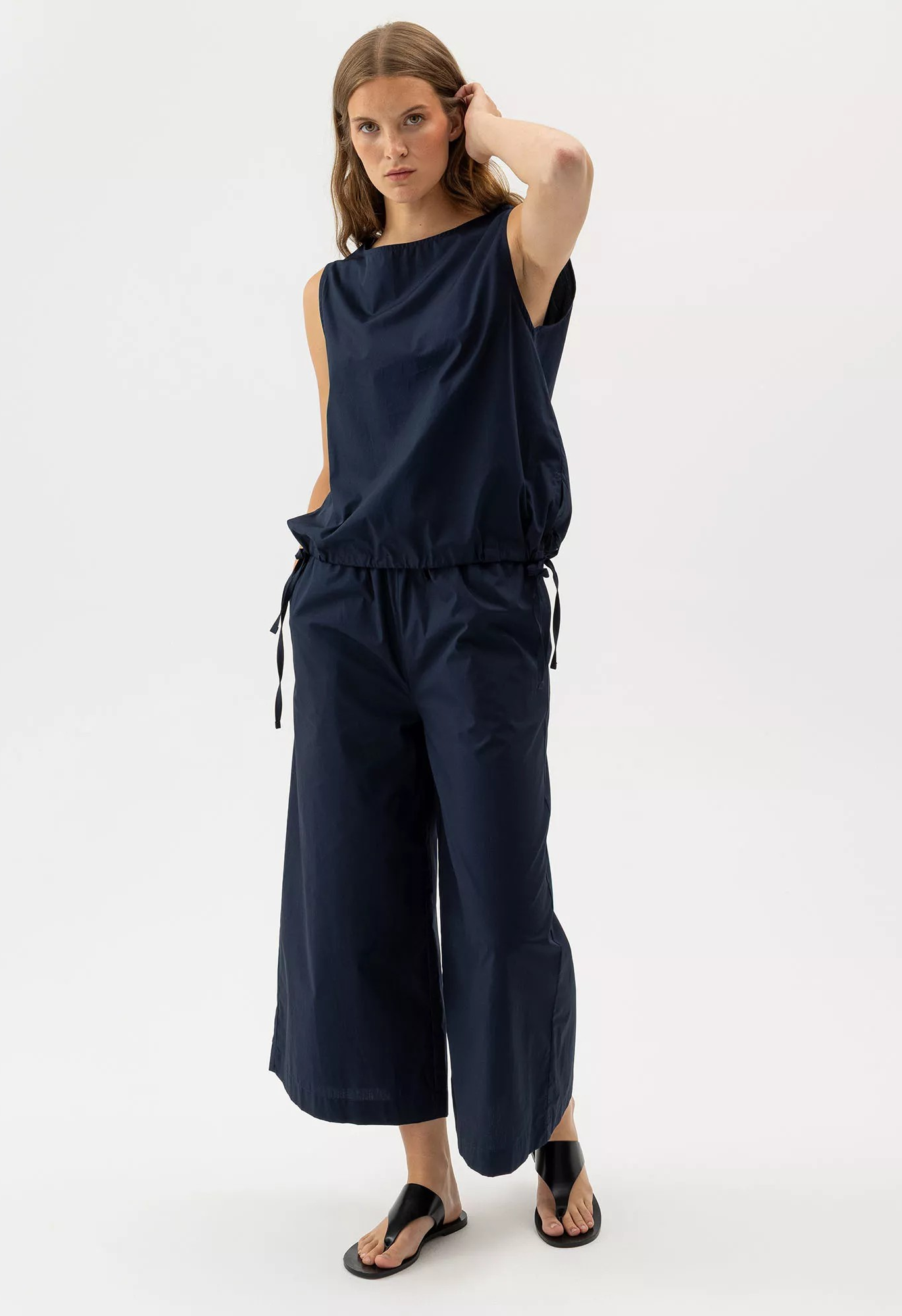 Marie Wide Pants - Navy - Holebrook