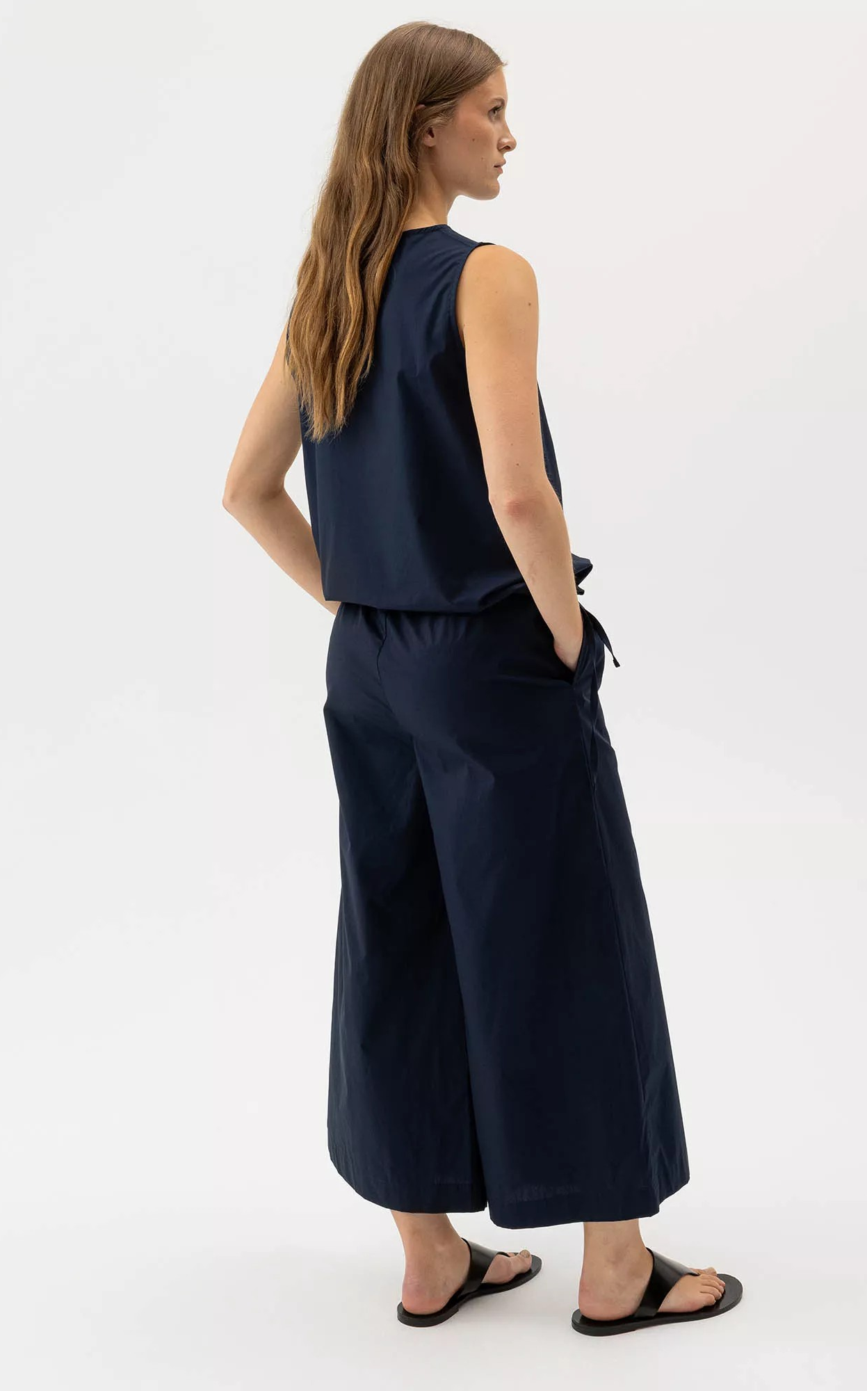 Marie Wide Pants - Navy - Holebrook