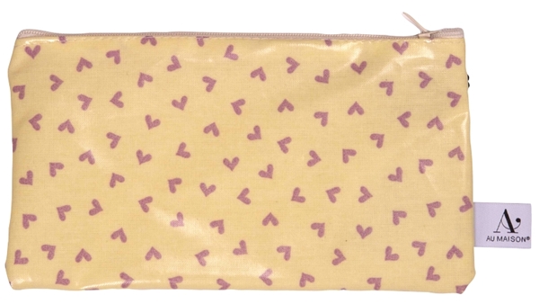 Sminkväska - HEARTS Yellow - Small