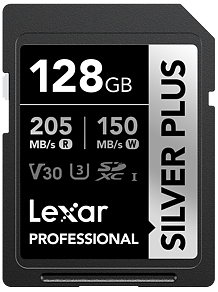 Lexar SDXC Professional SILVER Plus 1066x UHS-I/U3/A2/4K R205/W150 (V30) 128GB