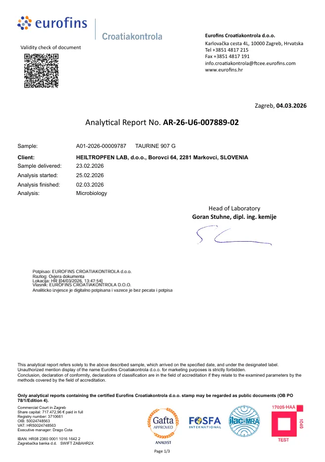 Heiltropfen Taurine Powder – Rent Taurin i Storpack (907g) - 5