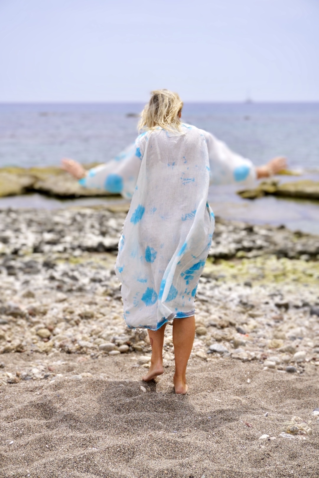 LISSA LINEN DRESS POPPY TURQ  MALIBU  - 9
