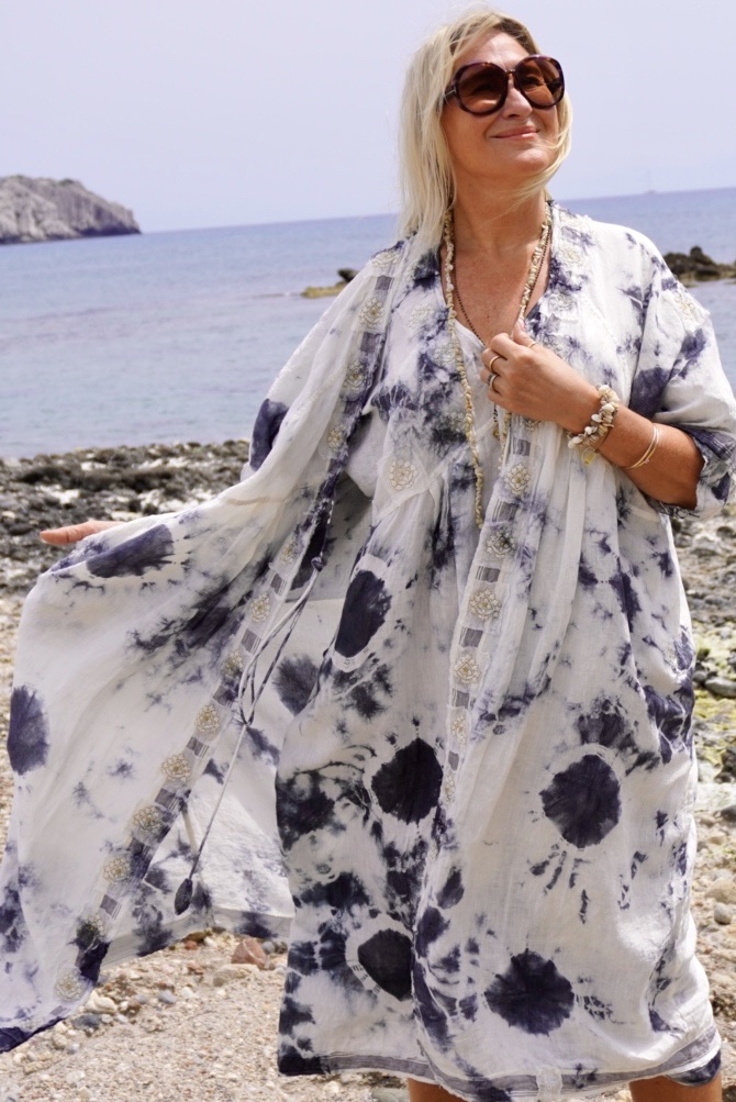 LISSA LINEN DRESS POPPY CHARCOAL MALIBU  - 4