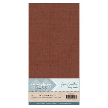 Card Deco Linen - 4K - Rusty Brown 10-p