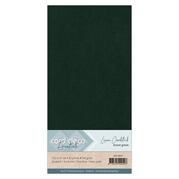Card Deco Linen - 4K - Forest Green 10-p
