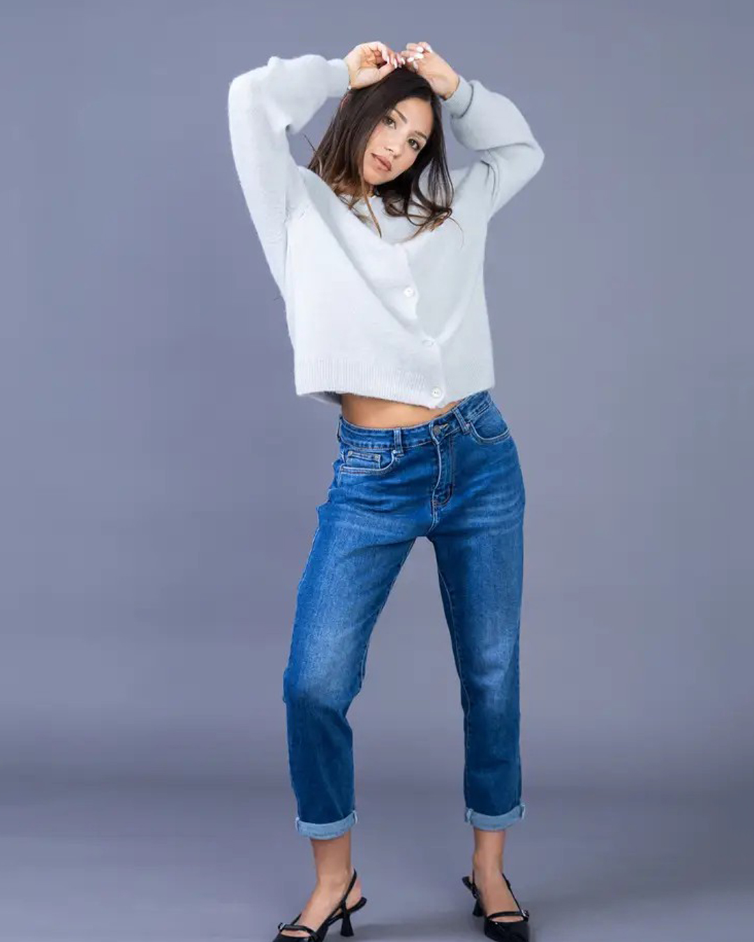 Barreljeans Jeanne mellanblå denim