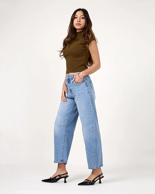 Barreljeans Livia cropped ljus denim - 3