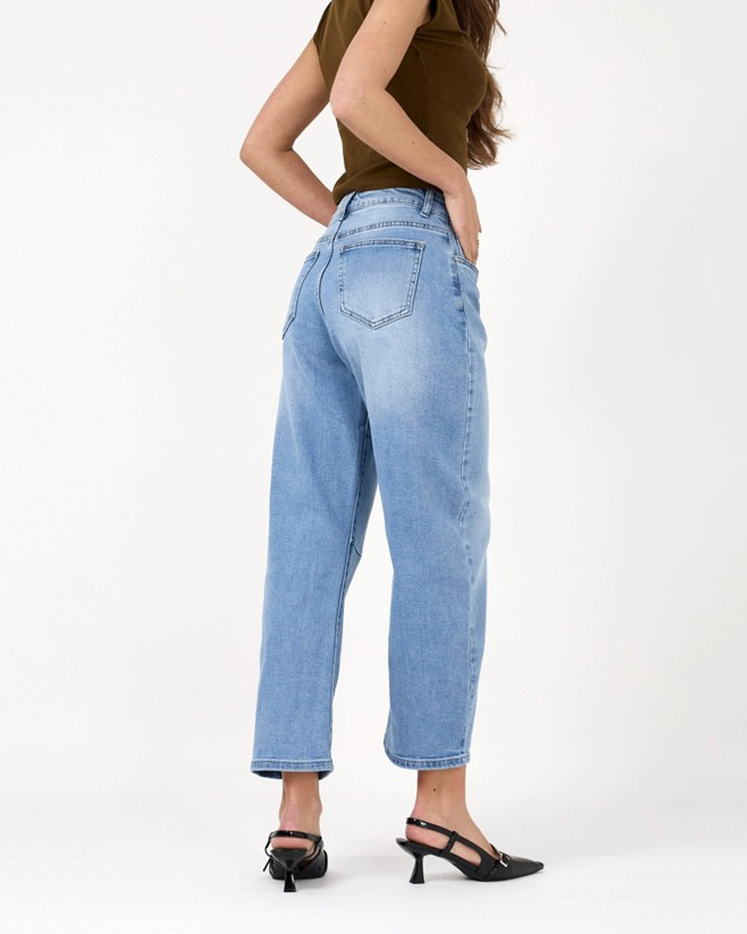 Barreljeans Livia cropped ljus denim - 2