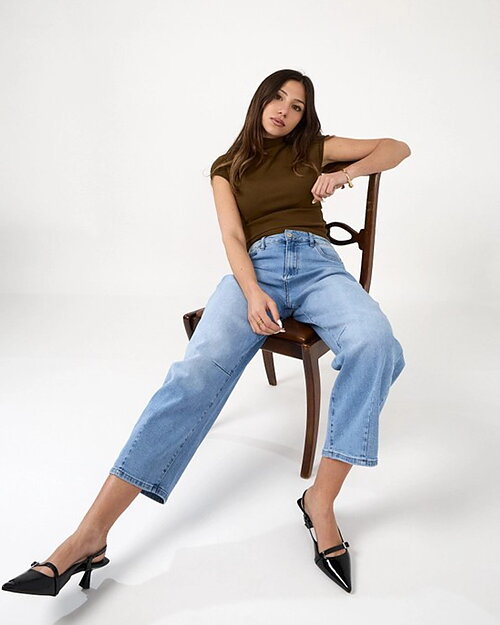 Barreljeans Livia cropped ljus denim - 5