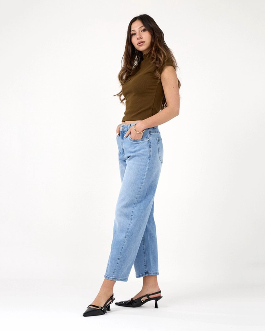 Barreljeans Livia cropped ljus denim - 4