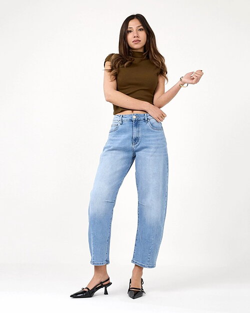 Barreljeans Livia cropped ljus denim