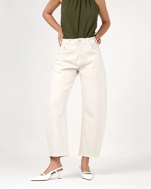 Barreljeans Livia cropped ljusbeige - 3