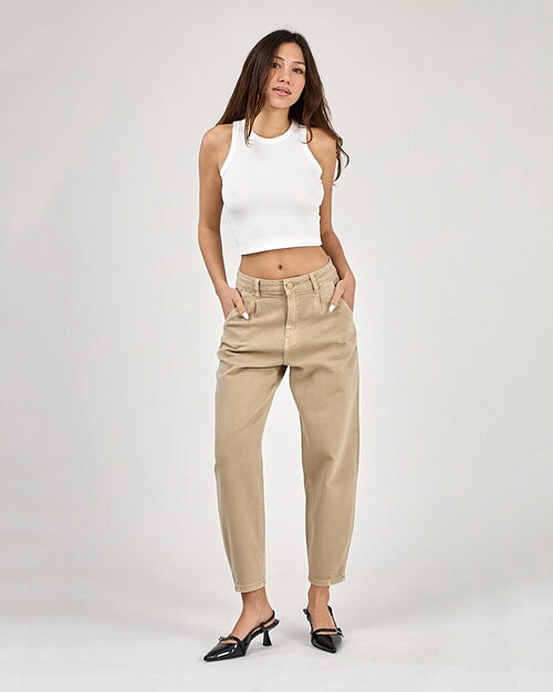 Barreljeans Tiffanie kort mörkbeige - 3