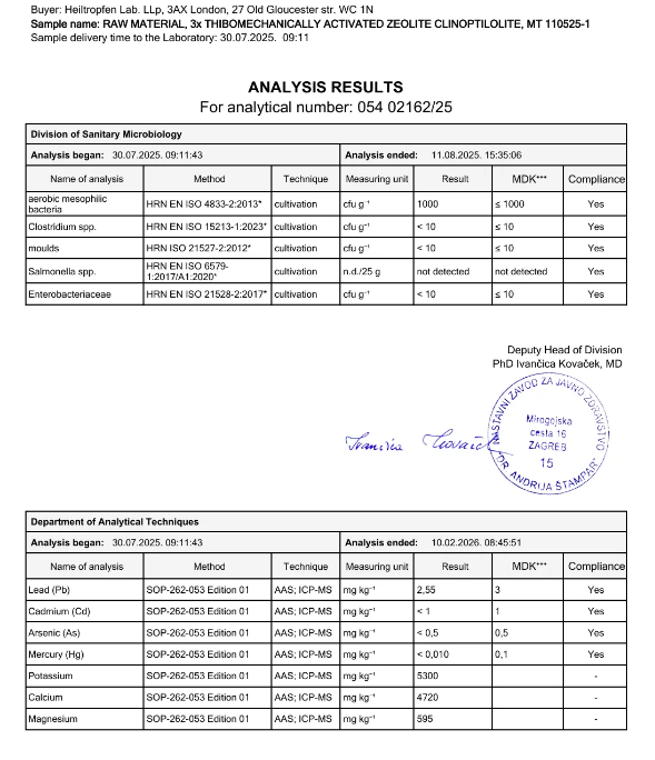 Heiltropfen Zeolite Clinoptilolite 3xTMA – Zeolitpulver (454g) - 3