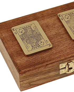 Träask med 2 kortlekar 15x11cm