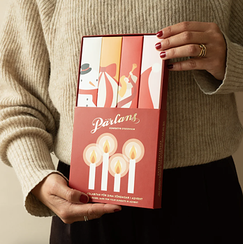 Pärlans kalender med fyra kolabitar – en varje advent 200g