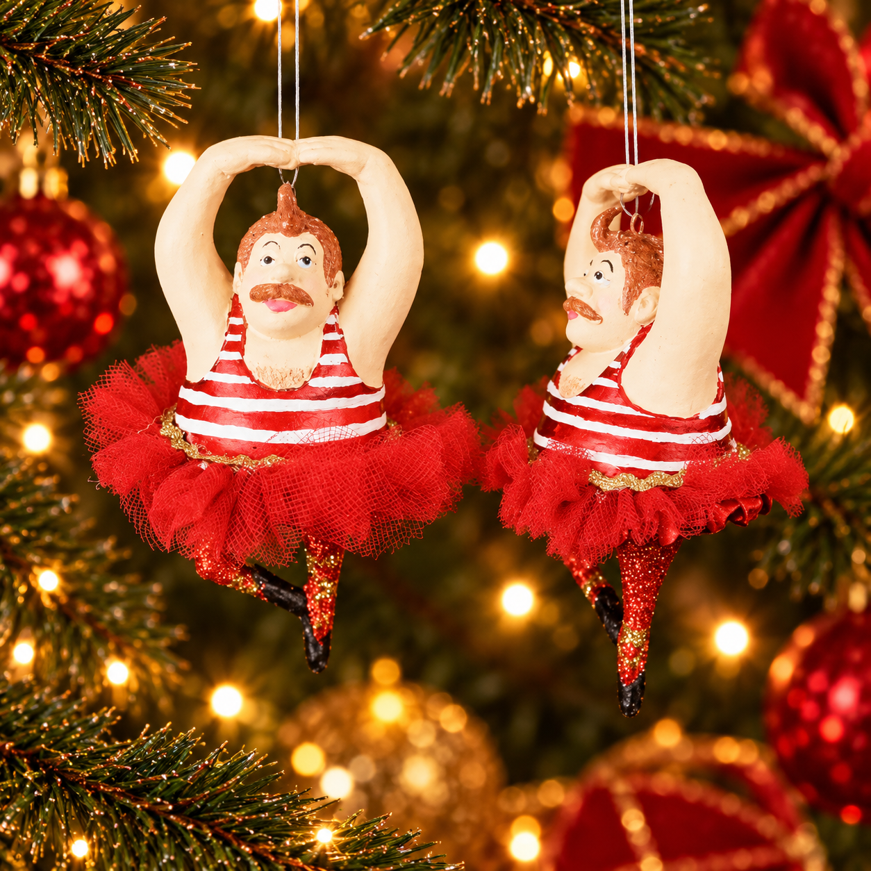 Julkula FAT MAN BALLERINA med tyll & hänge 11×5cm pris/st