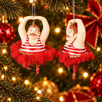 Julkula FAT MAN BALLERINA med tyll & hänge 11×5cm pris/st