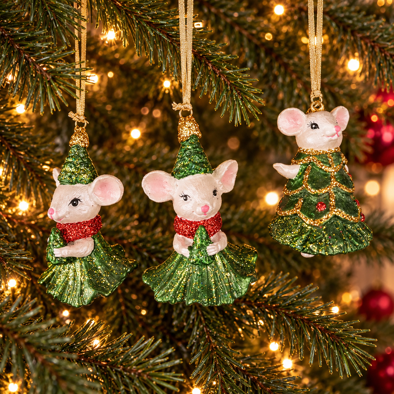 Julkula MINI MOUSE – Liten glittrande minimus i grönt Pris/st